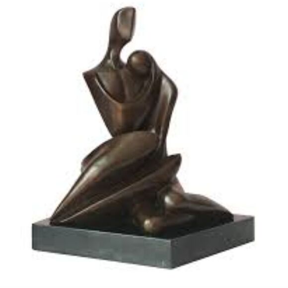 BRAND NEW WOME &MEN STATUE BRONZE ABSTRACT COUPLE LOVERS SCULPTURE ROMANCE ART - Picture 8 of 16